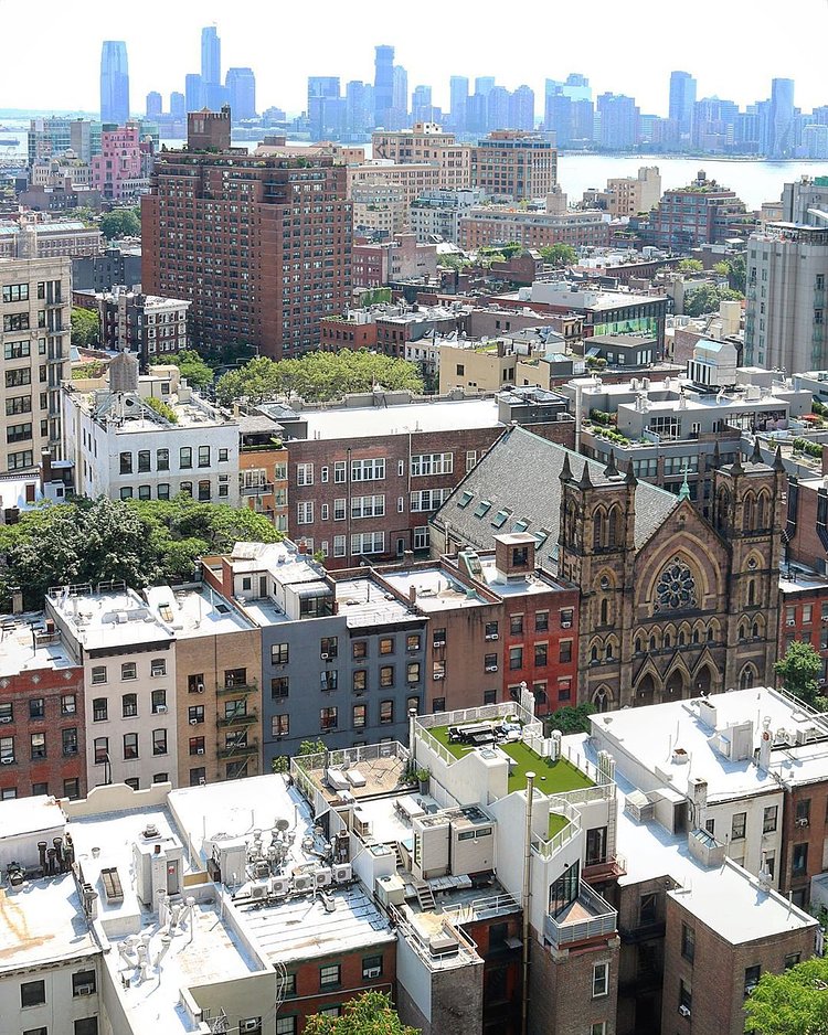 View over Chelsea, Meatpacking, West Village and Jersey, from the Google-terrace