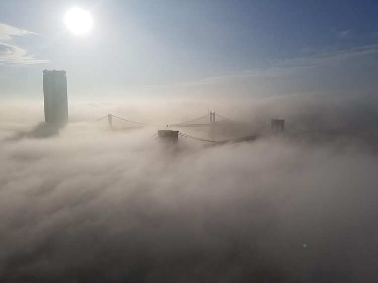 NYC fog rolling in this morning (5/15/16)