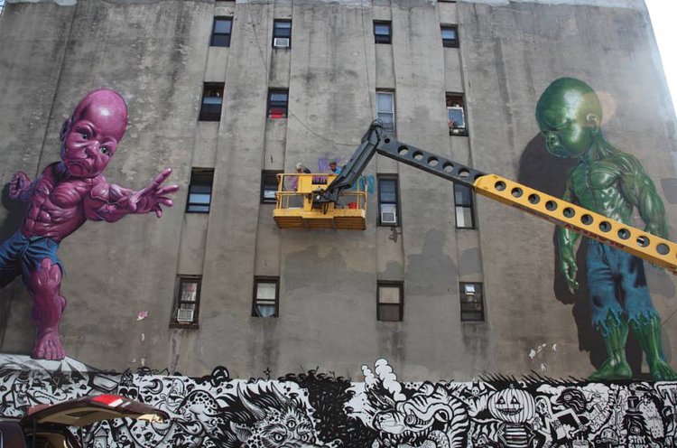 Ron English "Temper Tot", a new piece in Manhattan, New York City