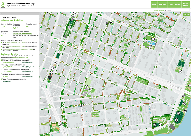 New York City Street Tree Map (screenshot)