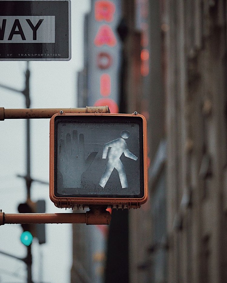 Traffic Light outside Radio City Music Hall, Midtown, Manhattan
