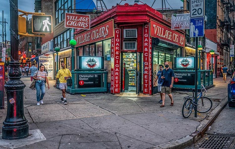 Village Cigars and Hess Triangle, Greenwich Village, Manhattan