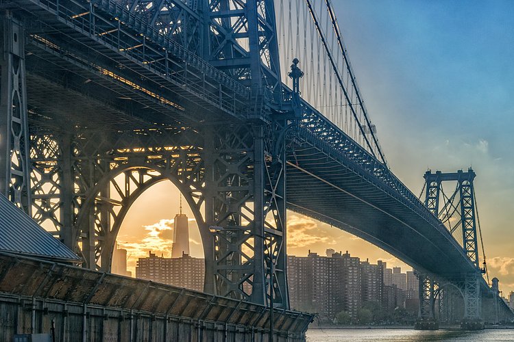 Williamsburg Bridge Hazy Sunset