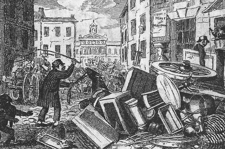 A cartoon depicting New York's Moving Day. Image: H.P. Finn from the Comic Annual of 1831/public domain.