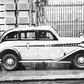A new stream-lined taxi-cab in New York City in 1934. The new vehicle was roomier and more comfortable for passengers than earlier versions.