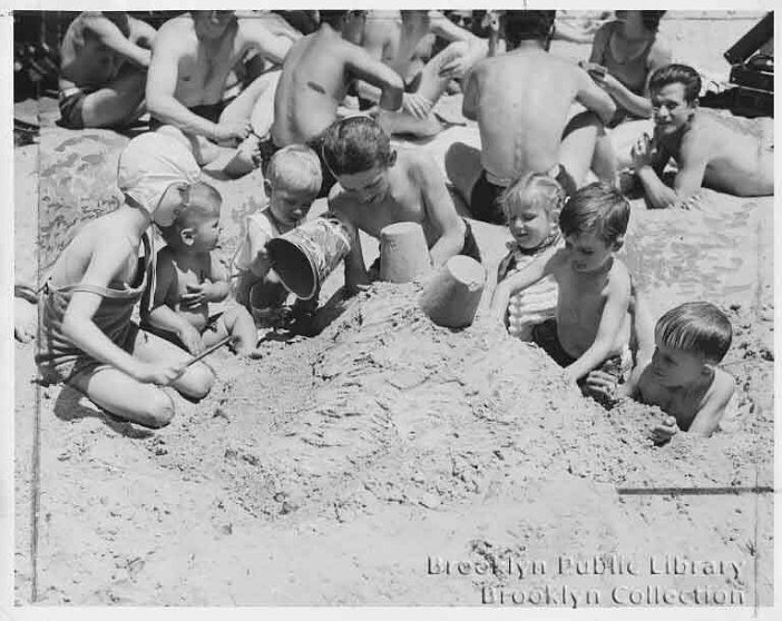 Sand castles: As popular in 1946 as they are in 2015.