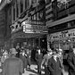 This view shows the 42nd Street subway entrance and store fronts in New York City on April 2, 1940.