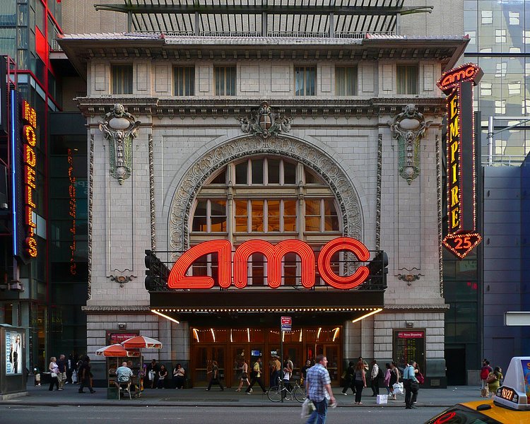AMC | The Empire Theatre was designed by architect Thomas W. Lamb and opened in 1912 as the Eltinge 42nd Street Theater. Here's a historic view:
<a href="http://www.flickr.com/photos/woody1969/5068941189/">www.flickr.com/photos/woody1969/5068941189/</a>
It was converted into a movie theater in 1942 and renamed the Laff and then was renamed the Empire in 1954 and finally closed in the 1980s. It reemerged as a 25-screen megaplex run by AMC which opened in 2001. Interesting the entire theater was moved 200 feet to allow for the construction of the new AMC movie theaters.