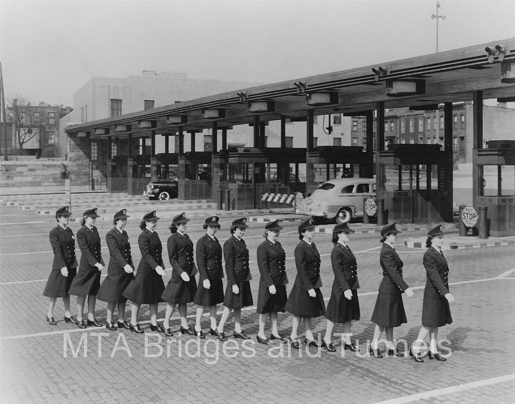These 12 women were groundbreakers: They were the first women to work as toll-takers in the Queens-Midtown tunnel, hired in 1943.