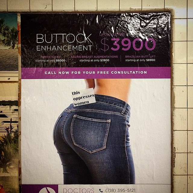 #thisoppresseswomen #theageofbooty #ftrain #brooklyn