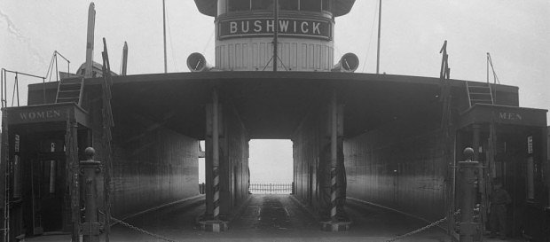 The main deck of the ferry boat Bushwick, St. George, circa 1936.