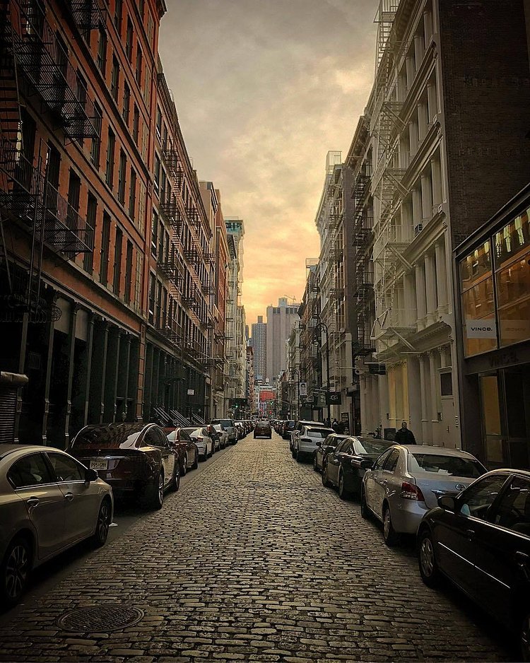 Sunset over Mercer Street, SoHo