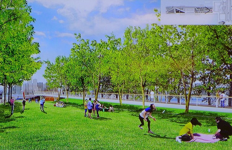 Hudson River Park Pier 26 Lawn rendering