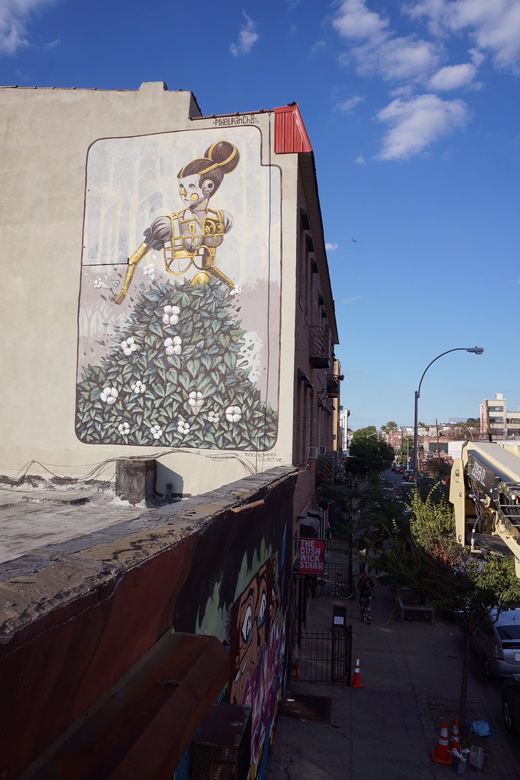 Pixel Pancho unveils a new mural in Brooklyn, New York City