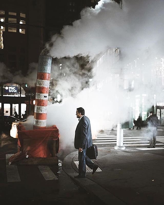 New York, New York. Photo via @arin.nyc #viewingnyc #newyork #newyorkcity #nyc #steam #streetphotography