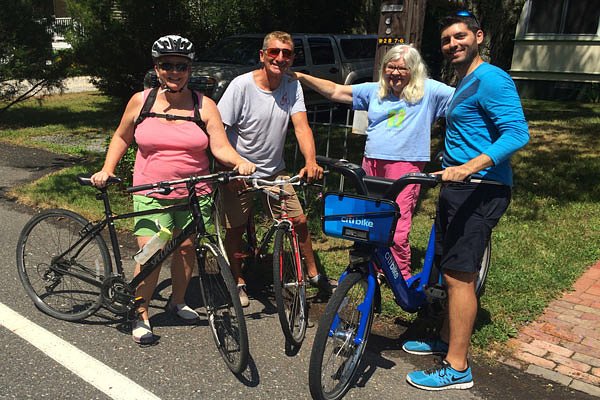Carol (left) and Mark and their friend Kathy hosted Tanenhaus in Cape May, NJ.