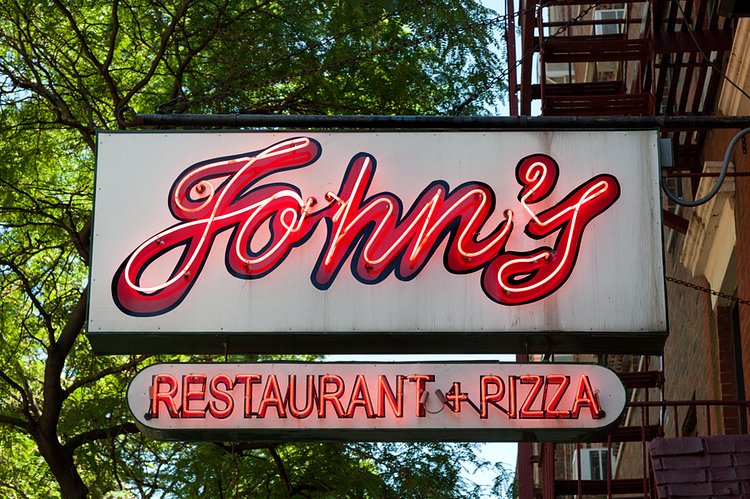 John's of 12th Street East Village NYC under new ownership | <a href="http://jamesandkarlamurray.blogspot.com/2013/12/johns-of-12th-street-east-village-nyc.html" rel="nofollow">jamesandkarlamurray.blogspot.com/2013/12/johns-of-12th-st...</a>

John's Neon Sign (daytime)