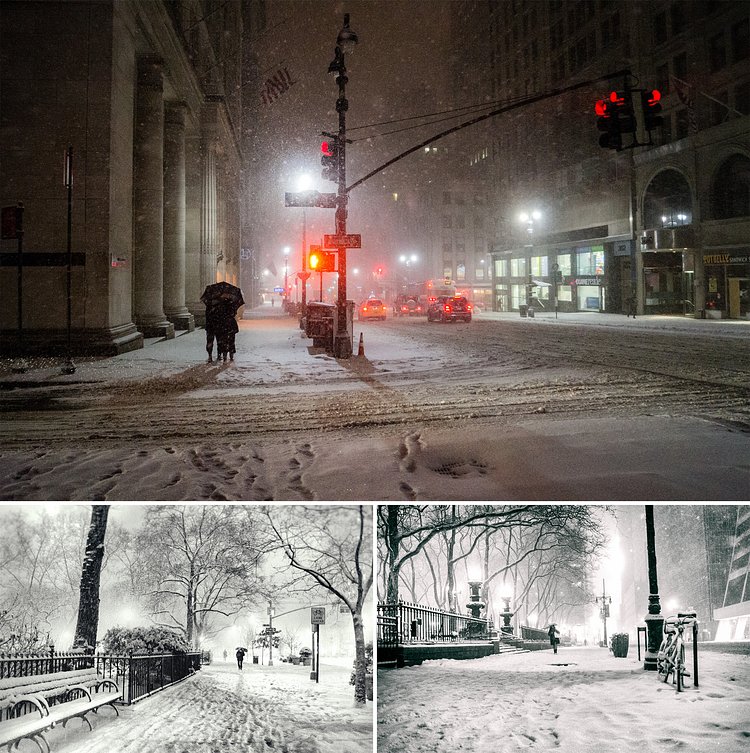 Winter nights open their arms up to those who walk through city streets strewn with glinting white embers...