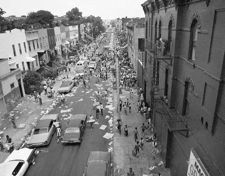 Bed-Stuy, Brooklyn, after the 1977 blackout in New York City.