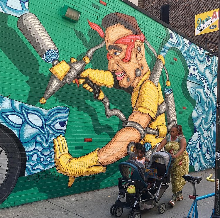 Cool colab by @andygolub & @dentonburrows on 25th & 10th Ave #streetart #streetartnyc