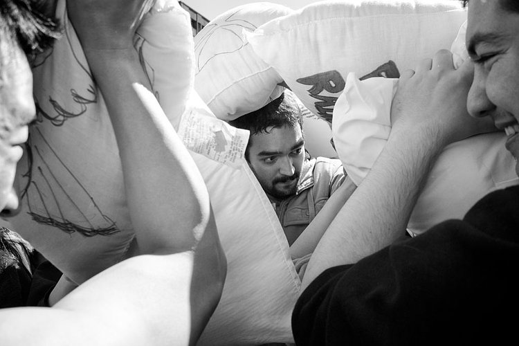 Combatants at International Pillow Fight Day | Washington Square Park