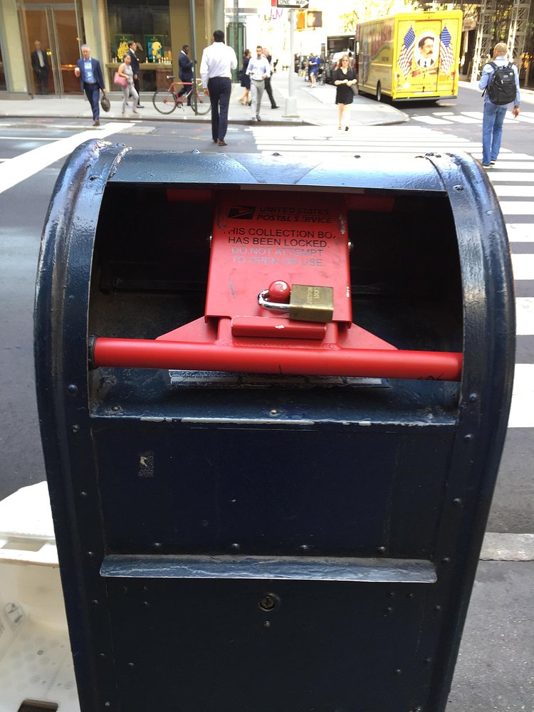 All the mail boxes near Trump Tower are locked