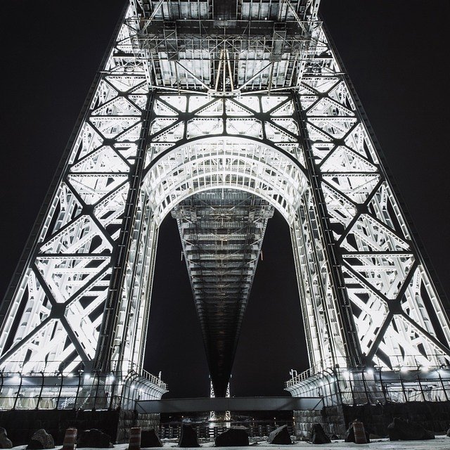 George Washington Bridge Illuminated at Night
