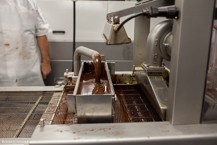 Torres uses this machine to coat just about anything in chocolate, from almonds to oranges. According to Torres, this massive machine, which also cools the chocolates, is one of the main reasons this space is so successful. To fit the machine, Torres was able to knock down a concrete wall in the middle of a building to open up the space. The EDC was more than happy to accommodate.