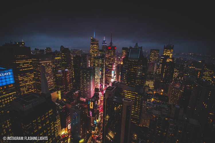 This photo was taken in a dramatic storm over Times Square. 