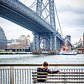 Manhattan Bridge from East River Esplanade, Manhattan