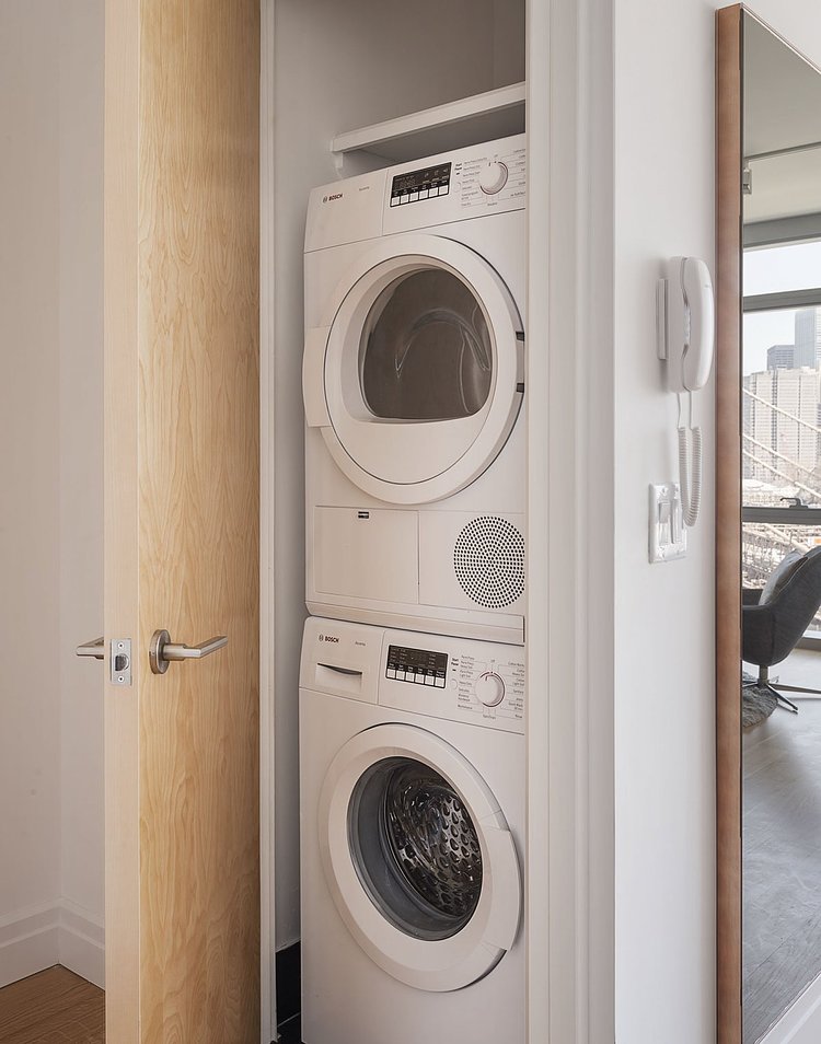 There's even an in-unit washer and dryer — the pinnacle of New York City apartment living.