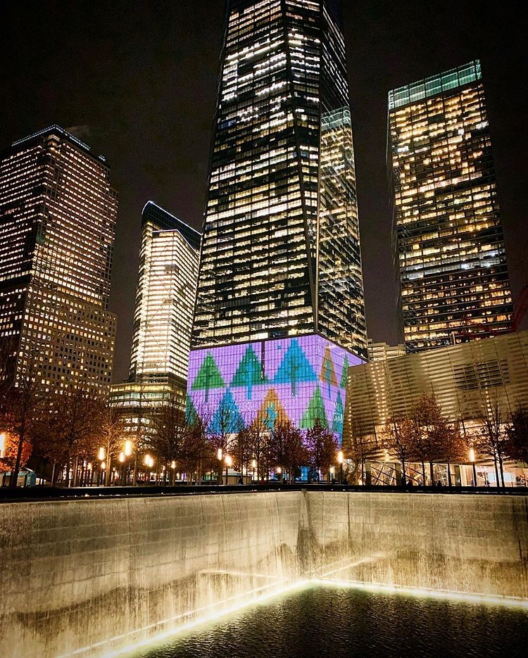 One World Trade Center and 9/11 Memorial Fountain