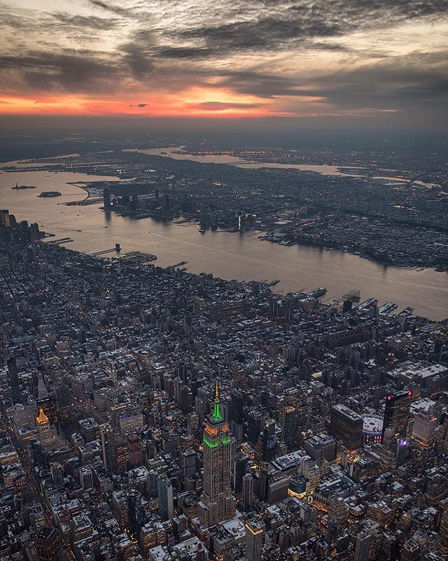 Sunset over Manhattan and New Jersey