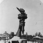 The hand and torch of the Statue of Liberty on display at the 1876 Centennial Exhibition, in Philadelphia, ten years before the rest of the statue was completed.