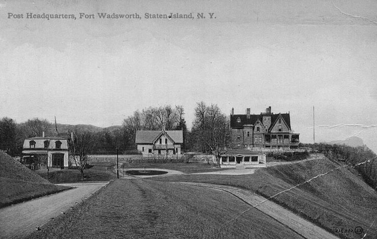 \"Post Headquarters at Fort Wadsworth.\" Photo circa 1910.