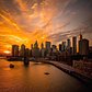 Sunset Over Lower Manhattan, New York