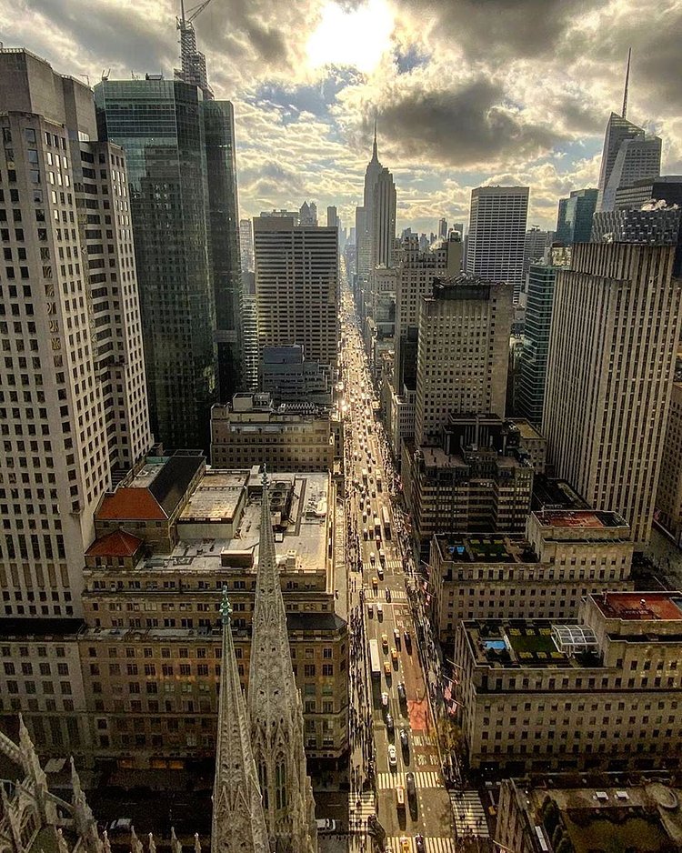 Looking down 5th Avenue from St. Patrick's Cathedral, Manhattan