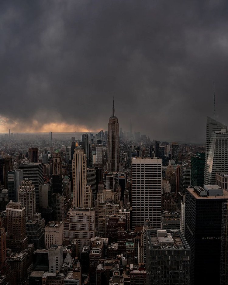 Snow Storm Passing Over Midtown Manhattan