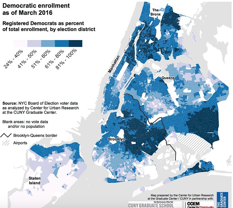 Democratic Enrollment in NYC