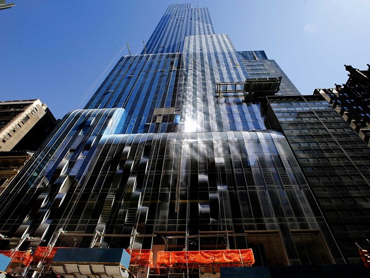 One57 was designed by starchitect Christian de Portzamparc to look like a cascading waterfall. It rises 1,004 feet and 90 stories above 57th Street.