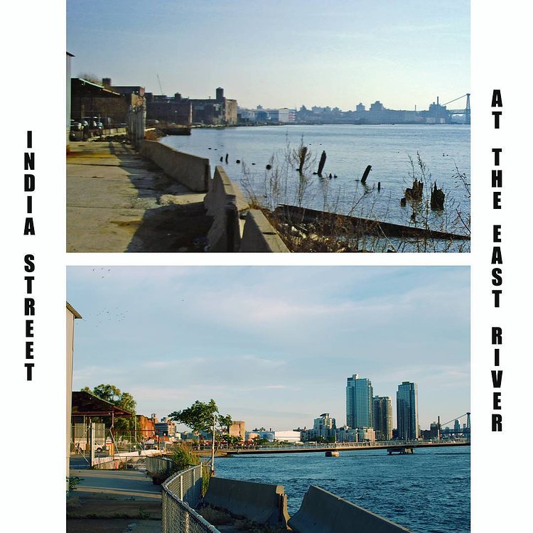 2005 / 2017
India Street at The East River 
#greenpoint #brooklyn #BKLYN #eastriver #eastriverferry #river #greenpointwaterfront #nyc #photography #potd #Williamsburg #Williamsburgbridge #beforeandafter #pier #instagood