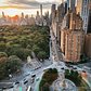 Sunrise over Columbus Circle and Central Park, Manhattan