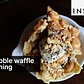 This bubble waffle is drowning in ice cream and pineapple