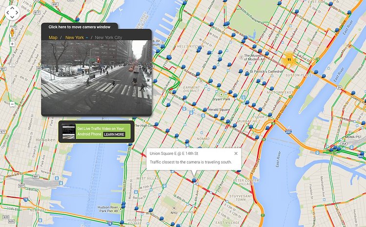 Traffic Land Feed for Union Square, Manhattan