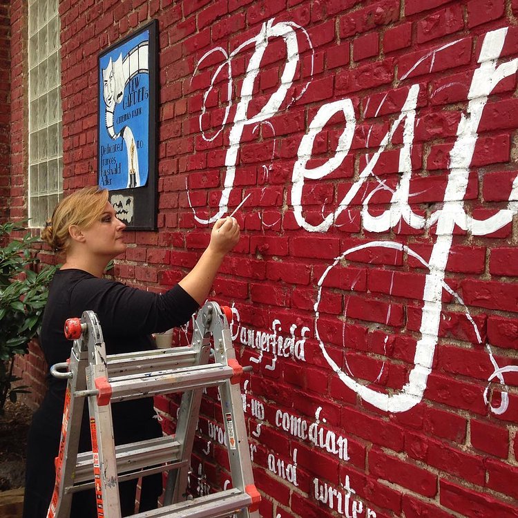 #lettering #rodneydangerfield #mural in the making #queens #kewgardens #literarypaitings @literarypaintings @501seestreets