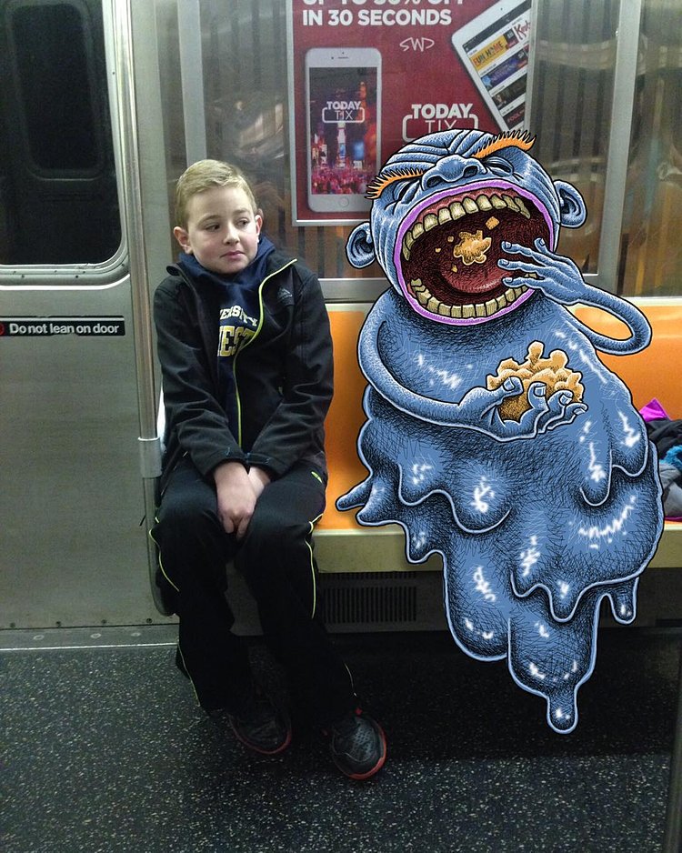 #subwaydoodle #subway #doodle #swd #nyc #ftrain #eating #eatingnyc