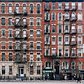 E Houston st. Fire escapes and old fashioned steam heaters.