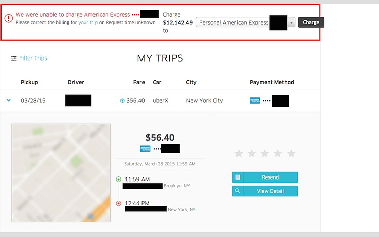 "Uber tried to charge my girlfriend over $12k for a 35 minute ride."