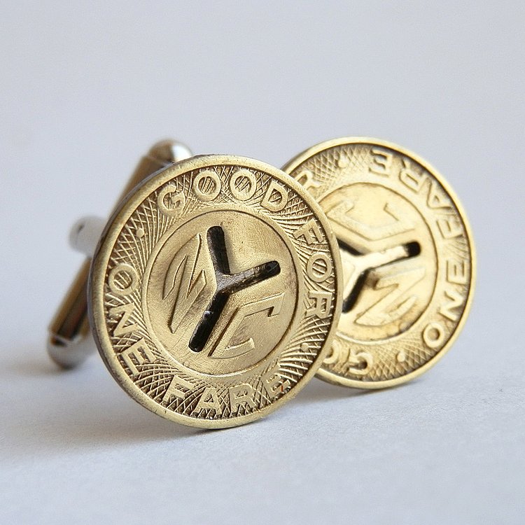 Vintage NYC Subway Token Cufflinks