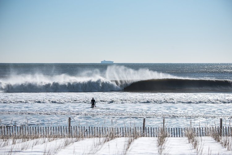 Waters photographed a number of New York beaches during the winter season, including Rockaway Beach, Montauk, Long Beach, and Lido Beach.